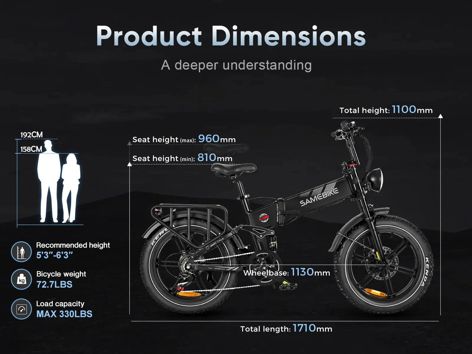 SAMEBIKE RS-A02 Electric Folding Bike - Pogo Cycles