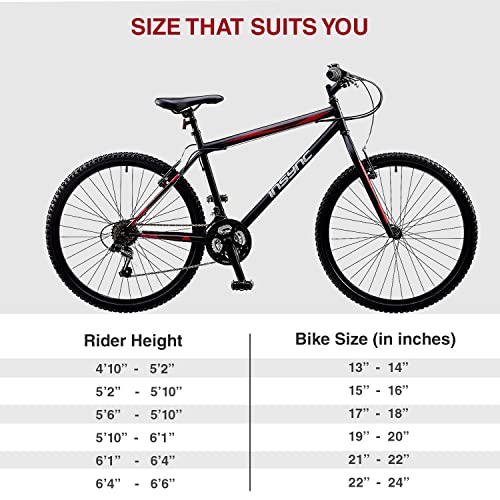 Insync Chimera SLR Men's Mountain Bike With 26-Inch Wheels & 20-Inch Steel Frame, 18-Speed Shimano Gearing & Revoshift Shifters, Freewheel 6 Speed Index 14-28 T, V-Brake, Black Colour
