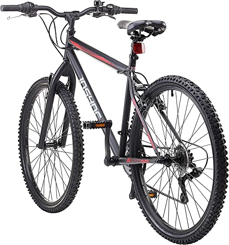 Insync Chimera SLR Men's Mountain Bike With 26-Inch Wheels & 20-Inch Steel Frame, 18-Speed Shimano Gearing & Revoshift Shifters, Freewheel 6 Speed Index 14-28 T, V-Brake, Black Colour