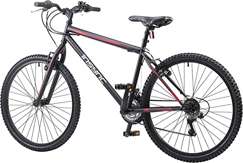 Insync Chimera SLR Men's Mountain Bike With 26-Inch Wheels & 20-Inch Steel Frame, 18-Speed Shimano Gearing & Revoshift Shifters, Freewheel 6 Speed Index 14-28 T, V-Brake, Black Colour