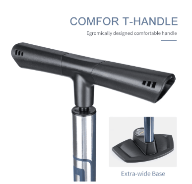 Bike Floor Pump with presta valve adapter for Bike/Bicycle - Pogo Cycles available in cycle to work